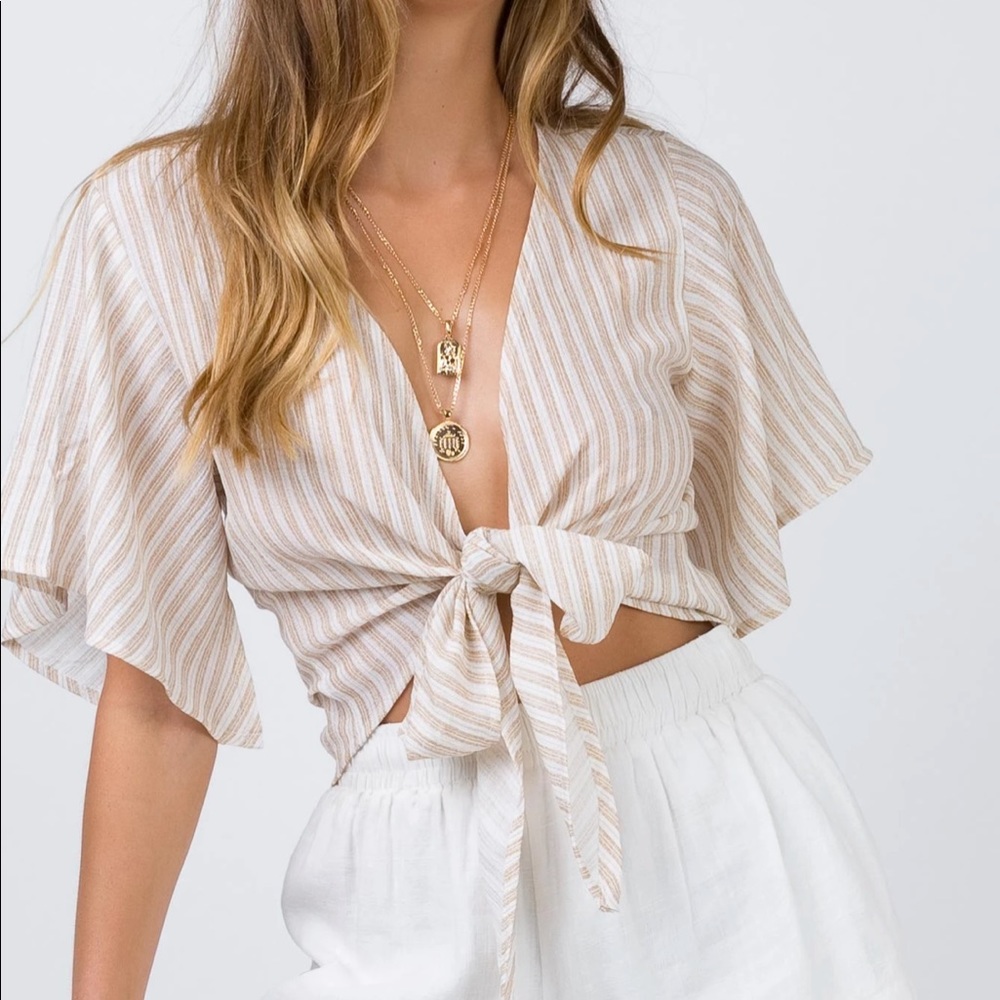 NWOT princess polly tie front top